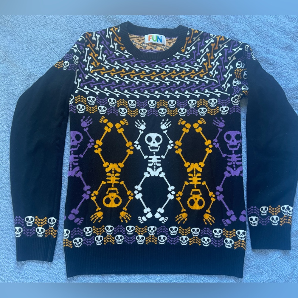 Halloween dancing skeleton sweater